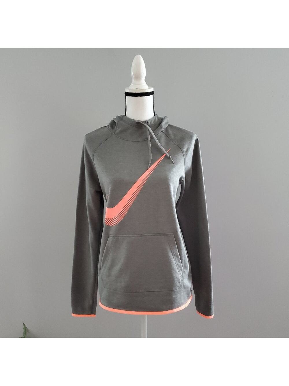 NIKE Dri-Fit Women's Gray Hooded Sweatshirt Gray S